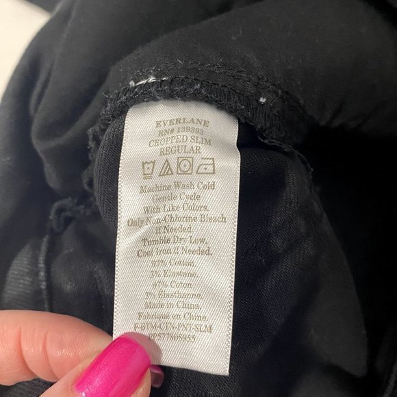 Everlane Cropped Slim Leg Regular High Rise Black Jeans Size 14 - Picture 5 of 8